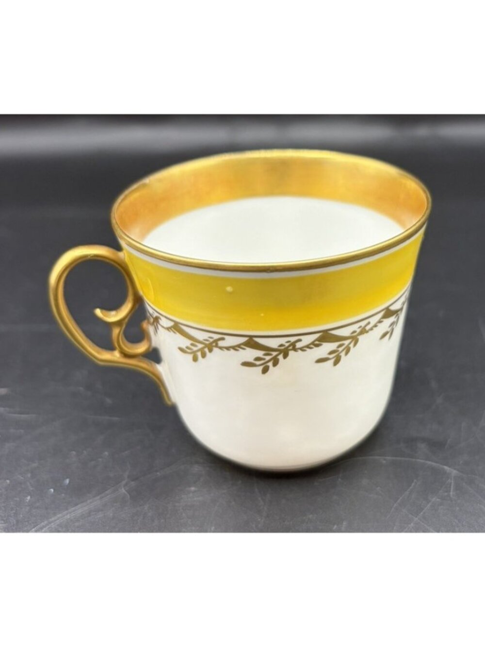 Royal Copenhagen Gilded Yellow Band Gold Garland Espresso Cup Denmark 1045/9075